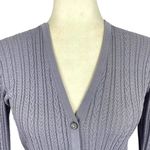 ZARA  Cable-knit Rhinestone Jewel Buttons Cardigan Lavender Size Medium Photo 5