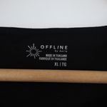 Aerie  OFFLINE Black Ribbed Square Neck Short Sleeve T Shirt Top XL Photo 2