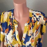Anthropologie  Cassandra maxi Maeve DressYellow Blue Birds Short Sleeves X-Large Photo 12