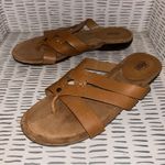 G.H. Bass &‎ Co. Women's Dena Brown Leather Strappy Sandals Flip Flops Size 10M Red Photo 0