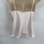 Vintage 80s Sara Beth Satin Cami Top Small Pink White Lace Embroidered Beaded Photo 6
