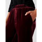 Faherty ππ Vintage Silk Velvet Genevieve Pant Wide Leg Maroon Banner Large NWT Photo 5