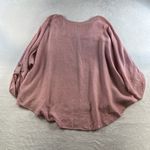 Cato  XL Top Linen Blend Lagenlook Oversized Roll Tab Sleeve V-Neck Boho Resort Photo 10