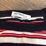 ZARA  White and Red Sleeveless Crop Tank Top with Striped Pattern Photo 1