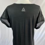 Reebok New  Active Velvet Print Mesh Front Short Sleeve T-Shirt Black Size Small Photo 14