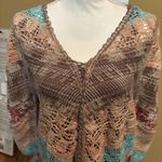 Soft Surroundings  Open Knit CROCHET BOHO DRESS‎  Tunic  Bell Long Sleeve Size PL Photo 5