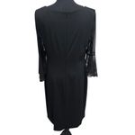 Alex Evenings  Women's Black Illusion-Sleeve Beaded-Trim Dress Size 12 Photo 6