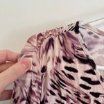 Jennifer Lopez Plus Size Strappy Asymmetrical Top Mauve Purple ish Animal Print Photo 8