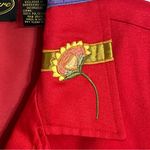 Women’s Allure Vintage Embroidered Floral Patterned Jacket Red Size XL Photo 9