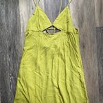 Lime Green Spaghetti Strap‎ Cutout Maxi Slip Dress with Pockets Size 12 NWT Y2K Photo 2