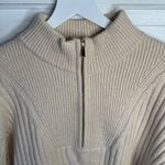 Draper James  Quarter Gold Zipper Cableknit Sweater in Cream Ivory W2011 Sz M Photo 4