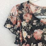 Caution to the Wind Sheer Mesh Floral Blouse Photo 2