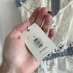 120 NWT Ondademar Eyelet Halter Swim Blouse Size XS White Photo 4