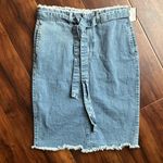 1511 Inc Frayed Paperbag Denim Skirt Blue Size 6 Photo 0