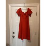 ZARA  Off The Shoulder Red Midi Dress Short Sleeve Size Medium Preppy Holiday Photo 2