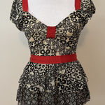 Anthropologie Y2K‎ Mesh Ruffles Babydoll Fairy Twee  Cap Sleeve Blouse top Photo 0