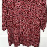 ZARA  Red & Black Floral Button Front Dress Sz XS Photo 2