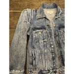 frame denim FRAME Rosette Puffed Sleeve Denim Light Blue Jean Jacket Size Small Photo 5