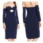 Lavish Lice Lavish Alice navy off the shoulder long sleeve bandeau bodice pencil fit midi dr Photo 1