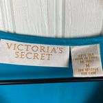 Victoria's Secret Vintage 90s  Gold Label Silk Night Shirt Size Medium Teal Blue Photo 3