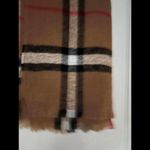 Tan, black, red and white plaid scarf NWT by Fadivo Tan Photo 2