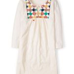 Boden White Tunic Dress with Colorful Embroidery (Size US 10) Photo 0
