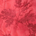 Coldwater Creek Vintage Red Burgundy Puffer Snap Jacket Floral Embroider Size 14 Photo 11