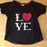 PJ Salvage LOVE Short Sleeve Top, Black, Size S Black Photo 0