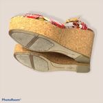 Nine West Y2K  paisley scarf platform chunky cork espadrille wedge‎ sandal 9 boho Photo 4