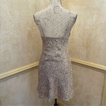 Abercrombie & Fitch  Y2K Cowl Neck Satin Slip Bias Dress Animal Print beige Sz S Photo 3