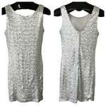 Crystal Doll  Full Silver Sequine Mini Dress Photo 0