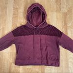 Forever 21  Maroon Mesh Cut Out Cropped Pullover Hoodie Shirt S Photo 9