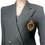Ralph Lauren Lauren  Vintage Women’s Size 8 P Black Noir Wool RLL Crest Blazer Photo 4