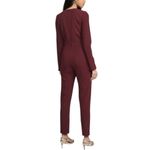 Black Halo Sambora Long Sleeve V Neck Jumpsuit size 4 Burgundy Photo 1
