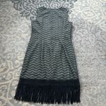 Julia Jordan  Lace Fringe Hem Dress Black White 12 Photo 7