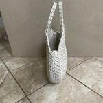 La Regale  Round Rope Bag Circle Tote Bag‎ White speckled Accents woven NWT Photo 2