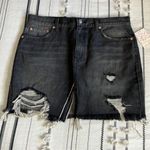 Free People nwt // relaxed & destroyed denim skirt Photo 29