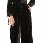 Free People  True Lovin' Velvet One Piece Jumpsuit‎ In Black Size XS Photo 0