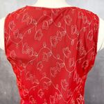 Y2K Womens Ethereal Mesh Dress Medium Cottage Fairy Grunge Artsy Glam HOCO Red Photo 4