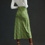 💕FAVORITE DAUGHTER💕 The Gwen Satin Midi Skirt ~ Green Floral Print XL NWOT Photo 5