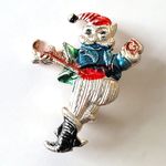 Vintage Dainty Santa Elf Christmas Holiday Pin Brooch Stocking Stuffers Red Photo 1