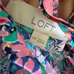 Loft  Floral Bright Dress Coastal Boho Tie Back Medium Petite Photo 8