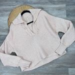 Free People  marlie‎ pullover v neck dusty pink collared oversized Photo 3
