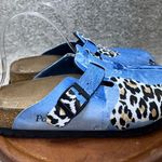 Birkenstock Rare Papillio Blue Denim Animal Print Closed Toe Clogs Womens Size 7 Photo 0