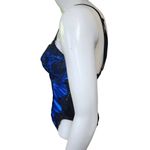 Vintage Colesce Collection Blue & Black Satin & Lace Teddy (M) Blue Size M Photo 2