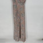 Lovers + Friends  Wrap Maxi Dress Womens 4 Beige Floral Plunge‎ Double V Neck Photo 6
