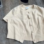 Lovers + Friends Claudia Women's Cream Short Sleeve Cardigan Sweater size small Photo 4
