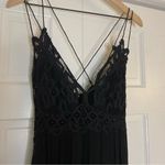 Free People  Adella lace slip black mini dress size medium Photo 4