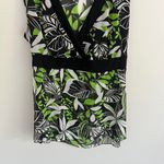 Y2K GREEN AND BLACK AGENDA FLORAL PRINT SHEER TIE BACK TANK TOP Size XL Photo 3