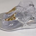 Simply Vera, Vera Wang SIMPLY VERA/VERA WANG Serena Silver Metallic Jeweled Wedge Sandals-9 Photo 2